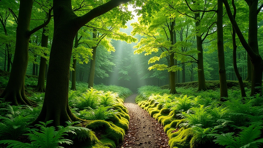 Native woodland forest canopy